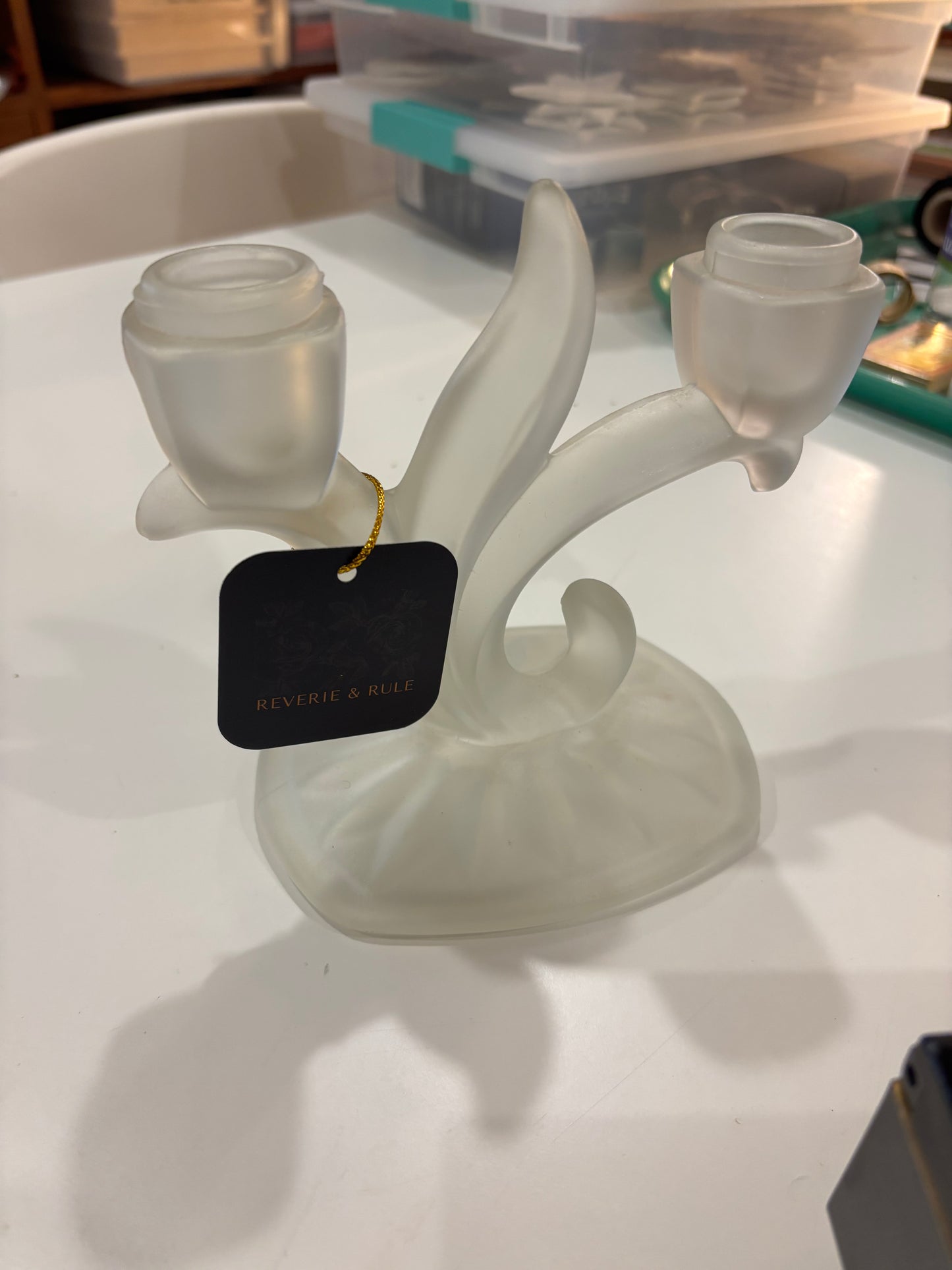 Vintage Glass Taper Holder