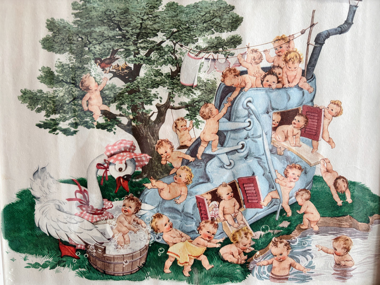 Vintage Mother Goose Framed Art