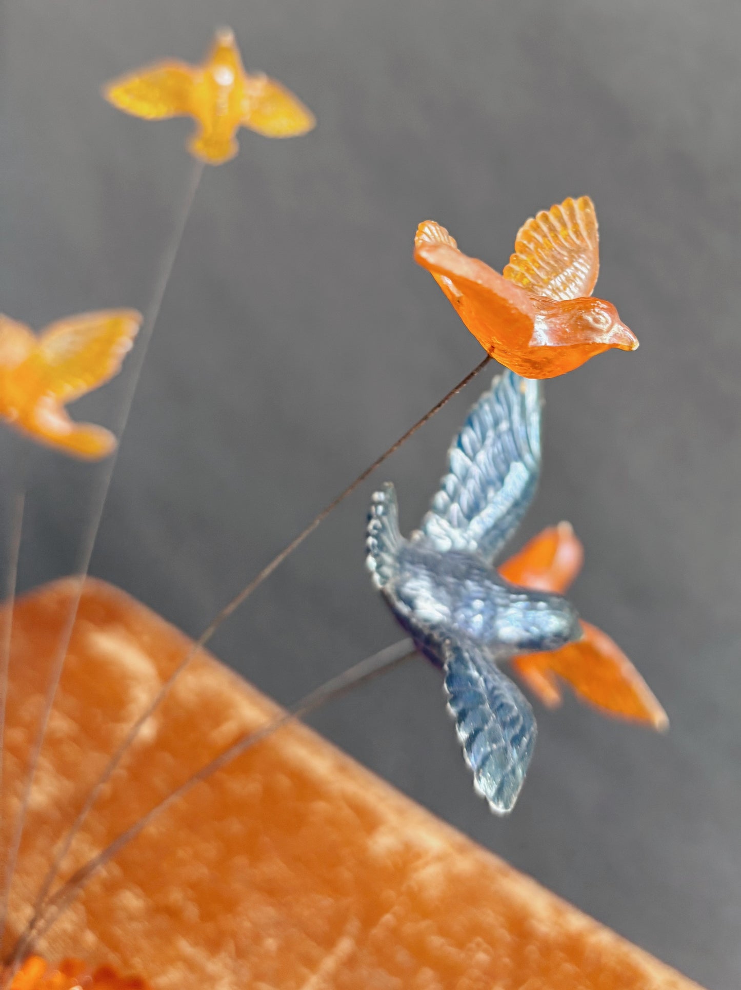 Vintage 1969 Lucite Kinetic Wire Bird Sculpture