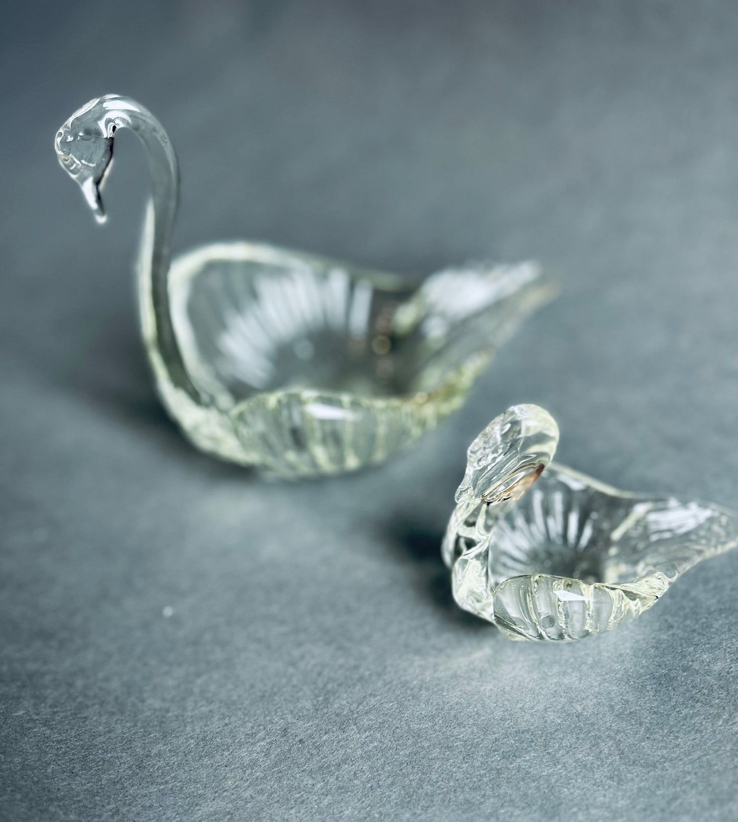 Glass swan catch all set