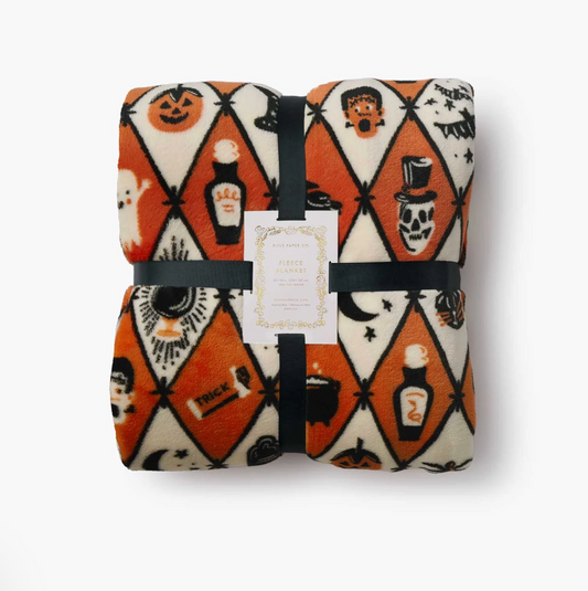 Halloween Argyle Fleece Blanket