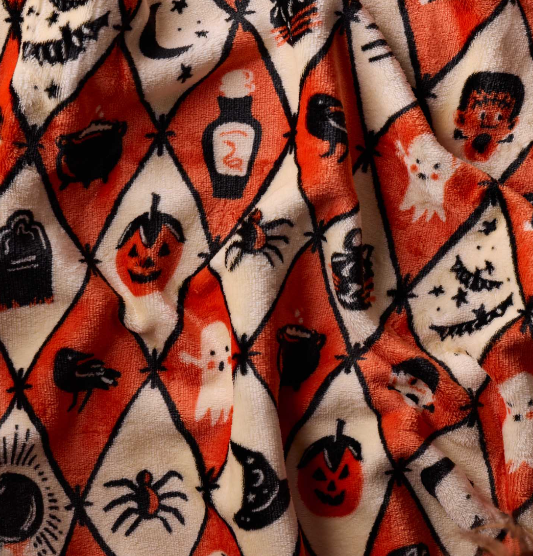Halloween Argyle Fleece Blanket
