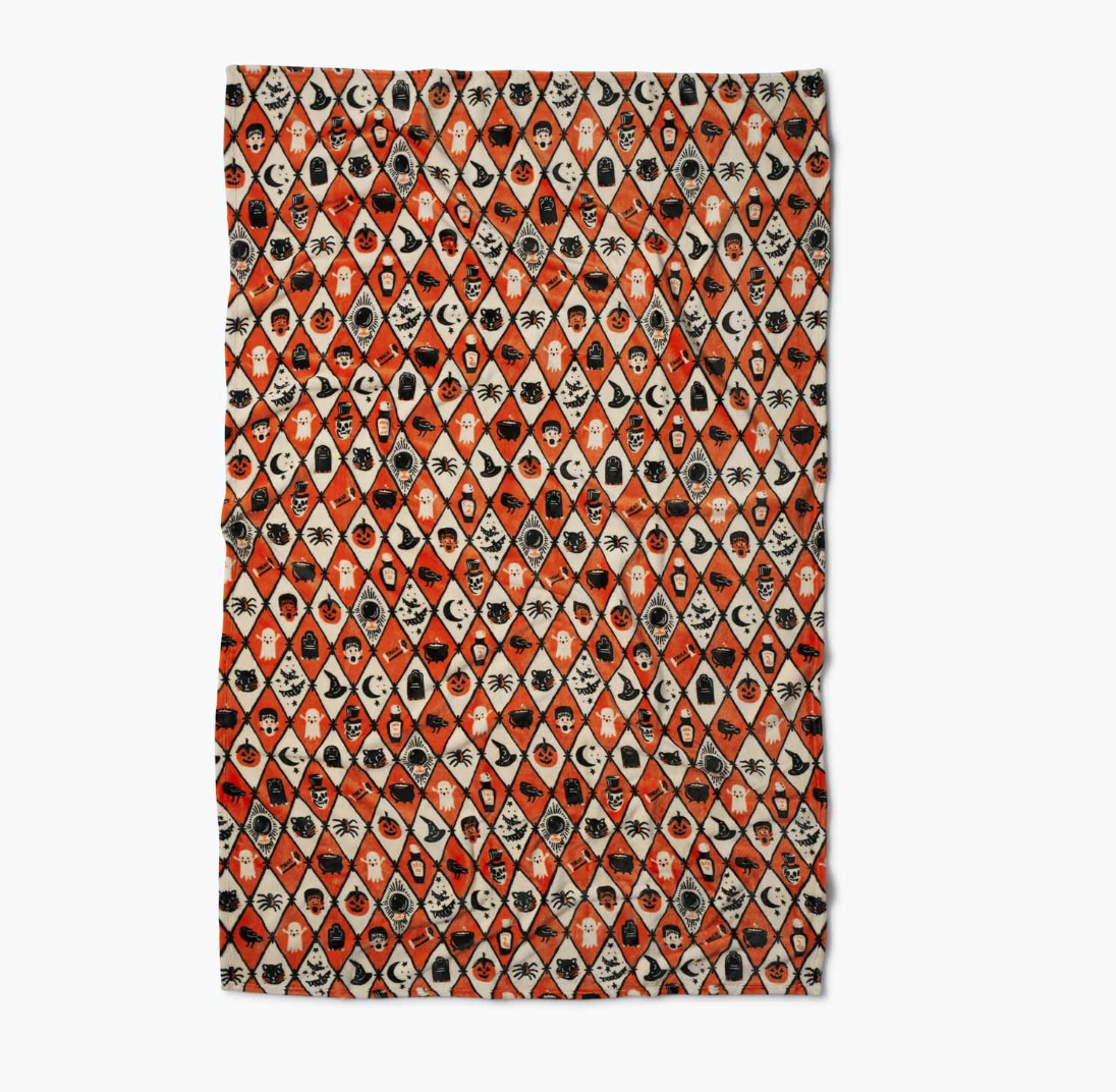 Halloween Argyle Fleece Blanket