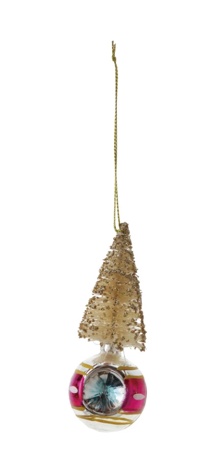 Bottle Brush Tree on Glass Ball