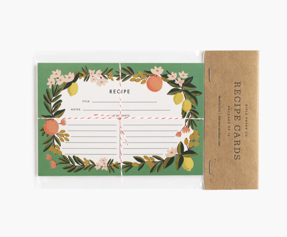 Citrus Floral Recipe Cards