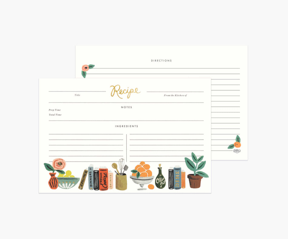 Kitchen Shelf Recipe Cards