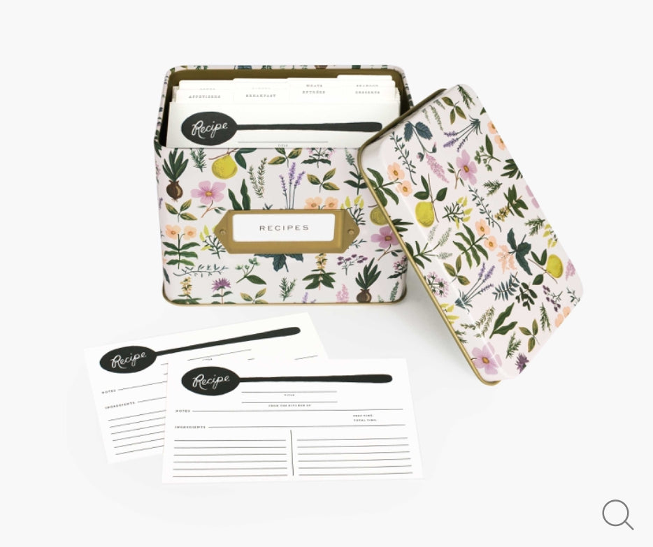Herb Garden Recipe Tin with Cards