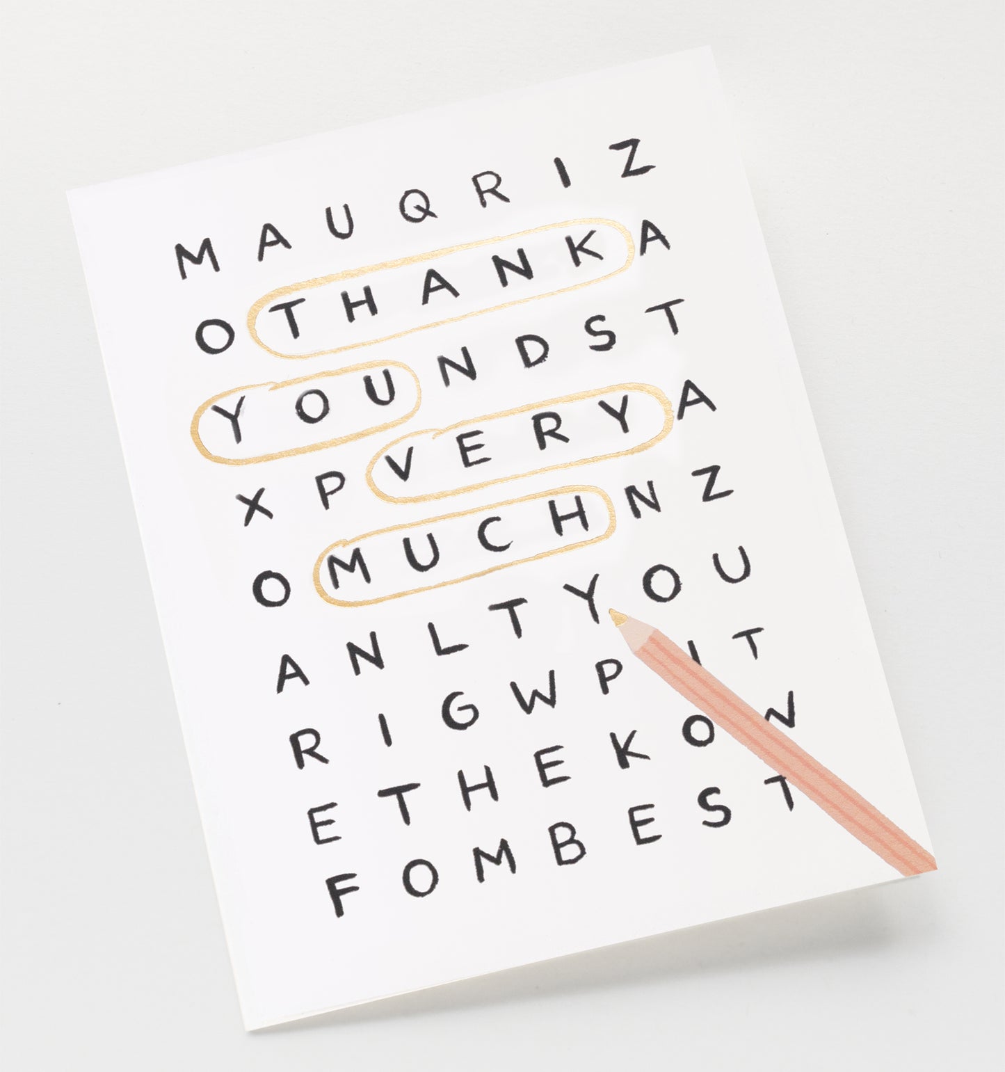 Word Search Thank You Card