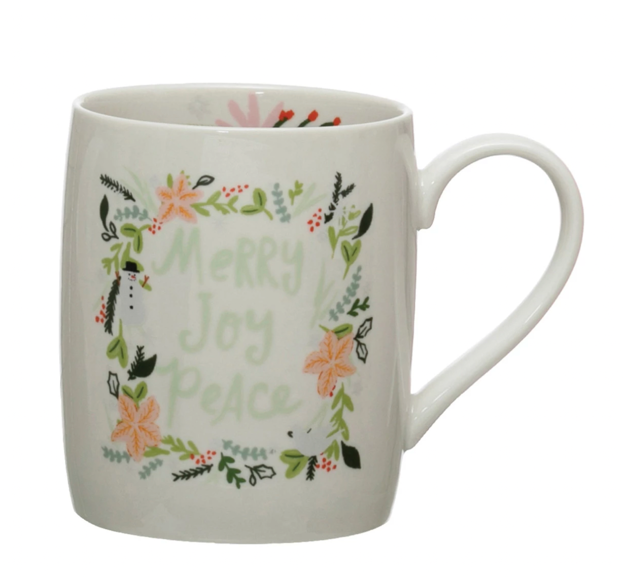 Stoneware Mug with Holiday Pattern, 4 Styles