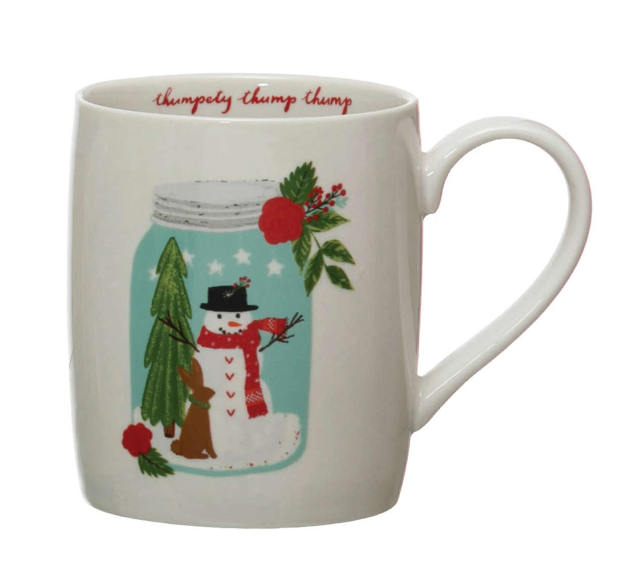 Stoneware Mug with Holiday Pattern, 4 Styles