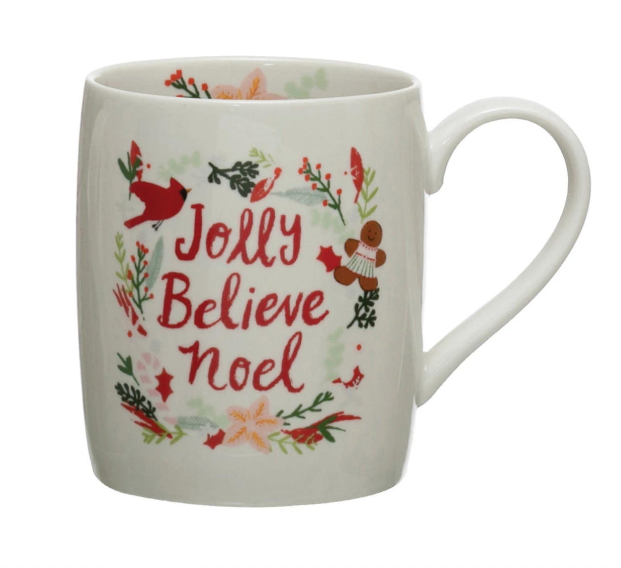 Stoneware Mug with Holiday Pattern, 4 Styles