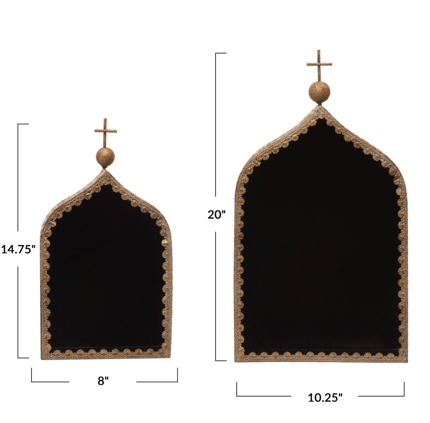 Metal Creche Shelves with Antique Finish