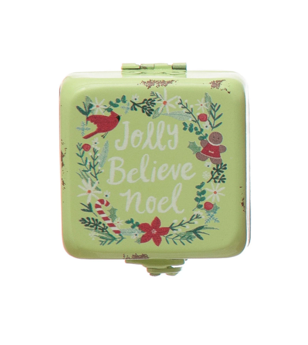 Decorative Holiday Metal Boxes, 4 Styles