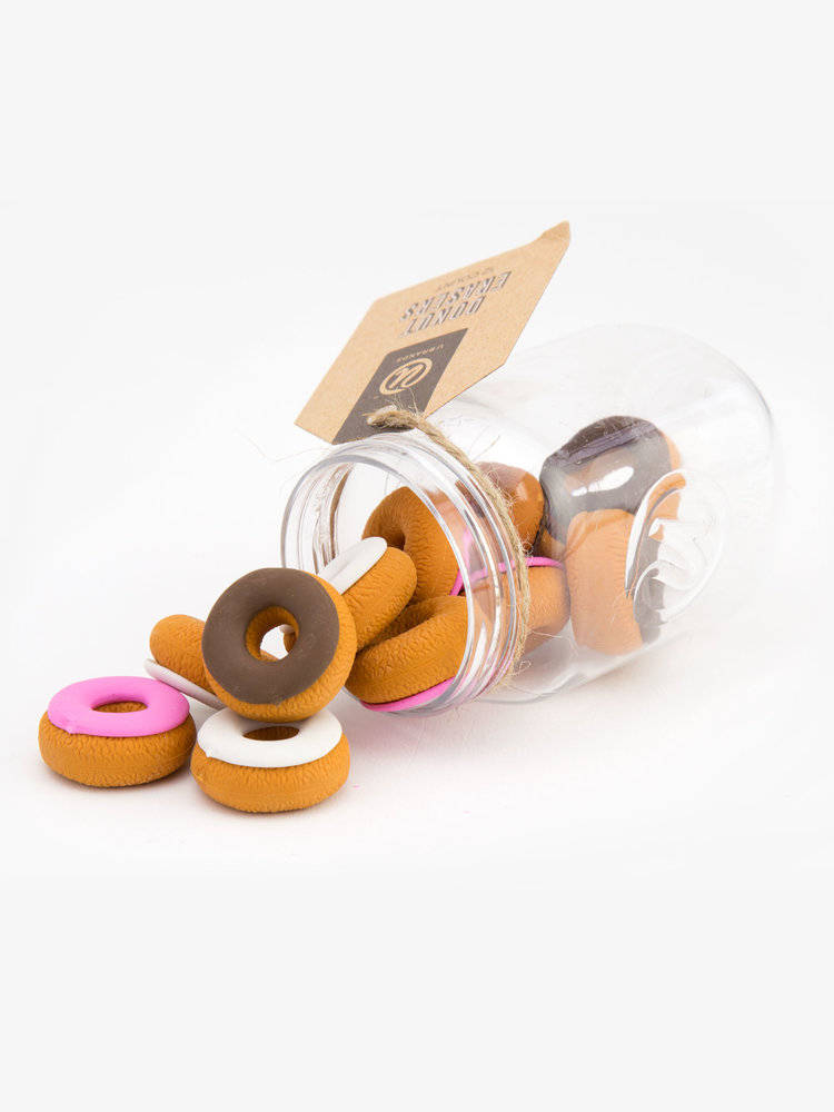 Mason Jar Donut Erasers, Assorted Colors