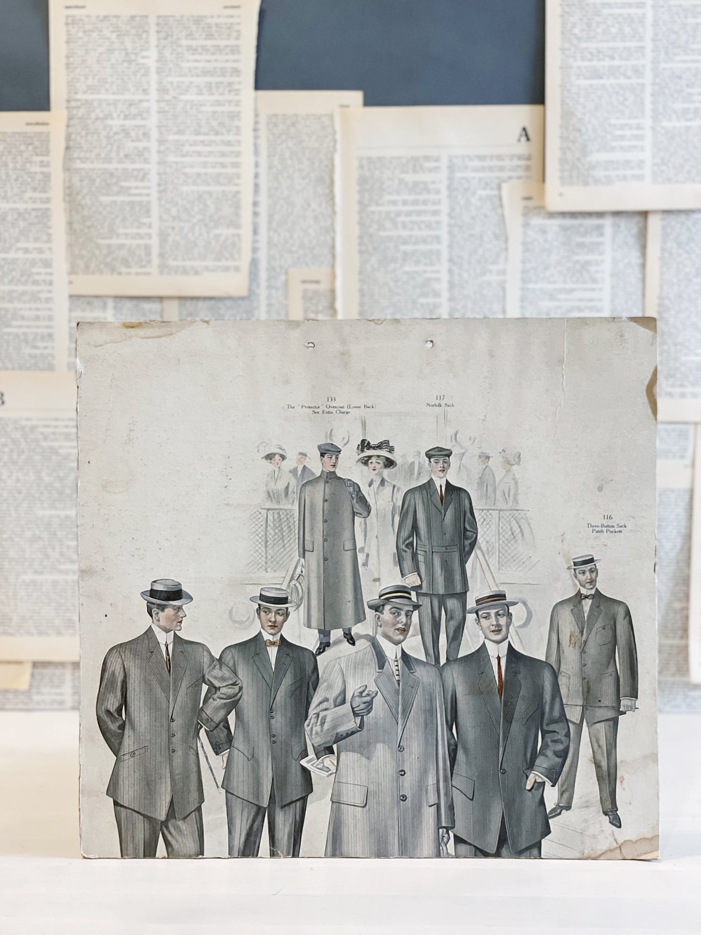 Vintage Men’s Clothing Advertisement - Cardbord