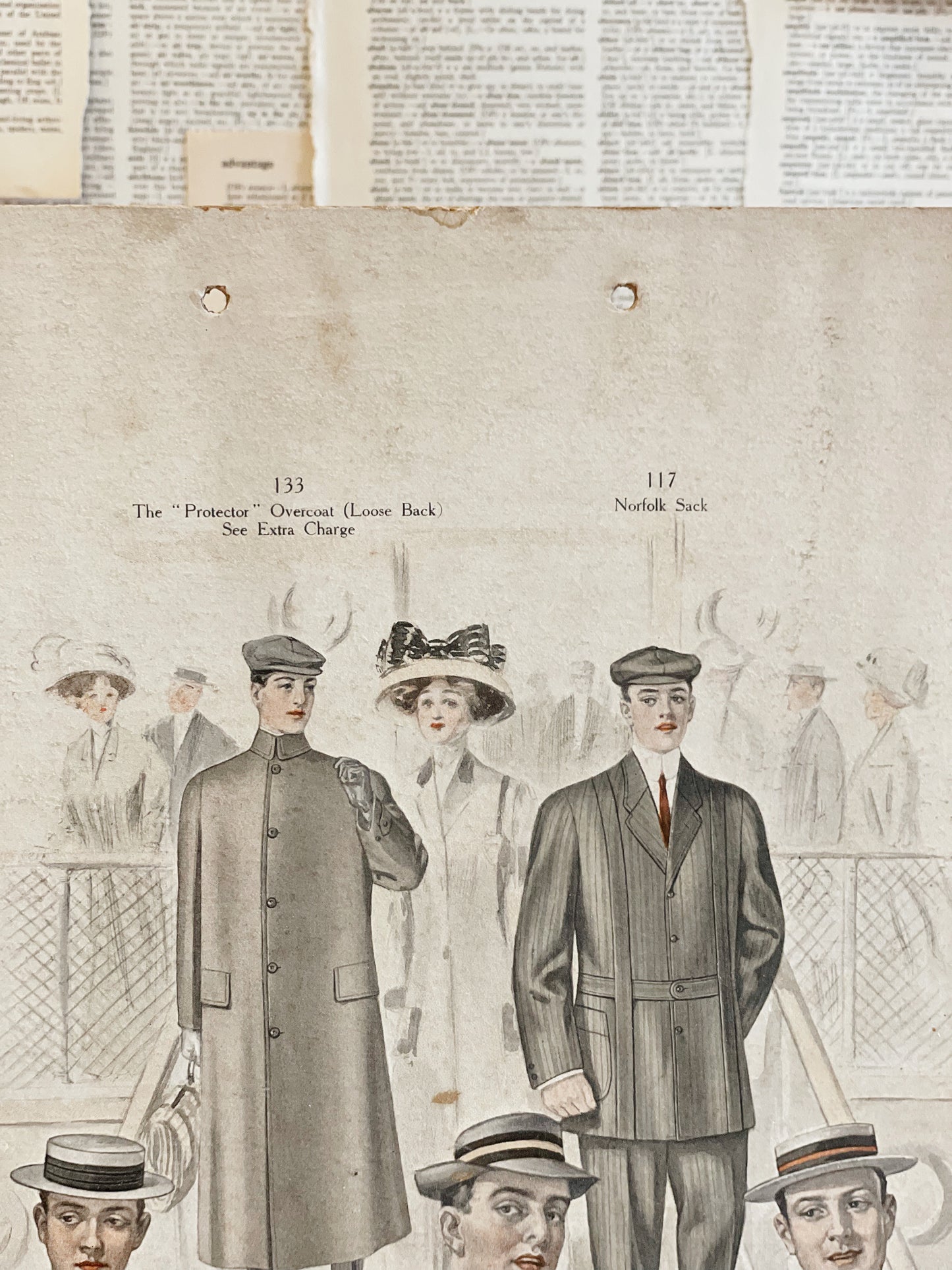 Vintage Men’s Clothing Advertisement - Cardbord