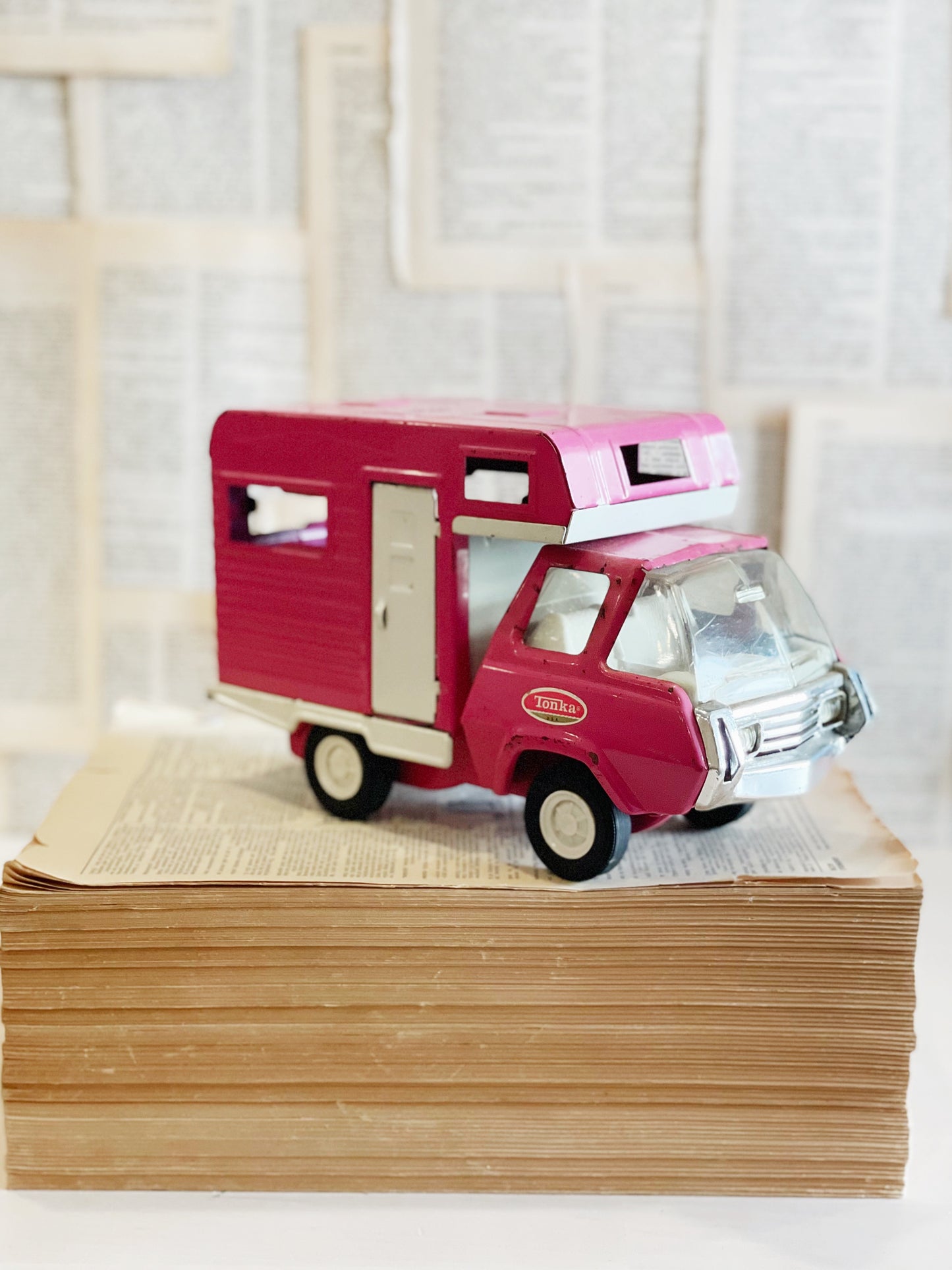 Vintage Pink Tonka Camper Toy Truck