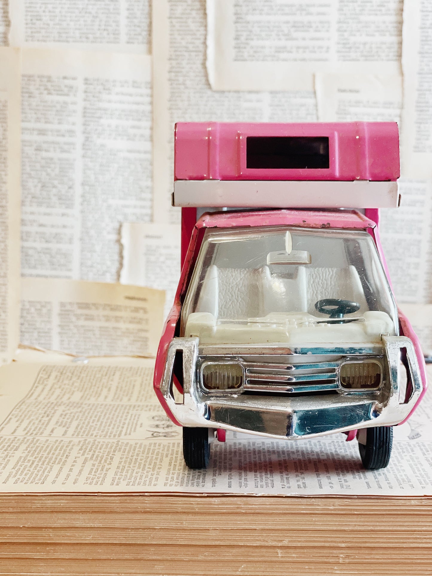 Vintage Pink Tonka Camper Toy Truck