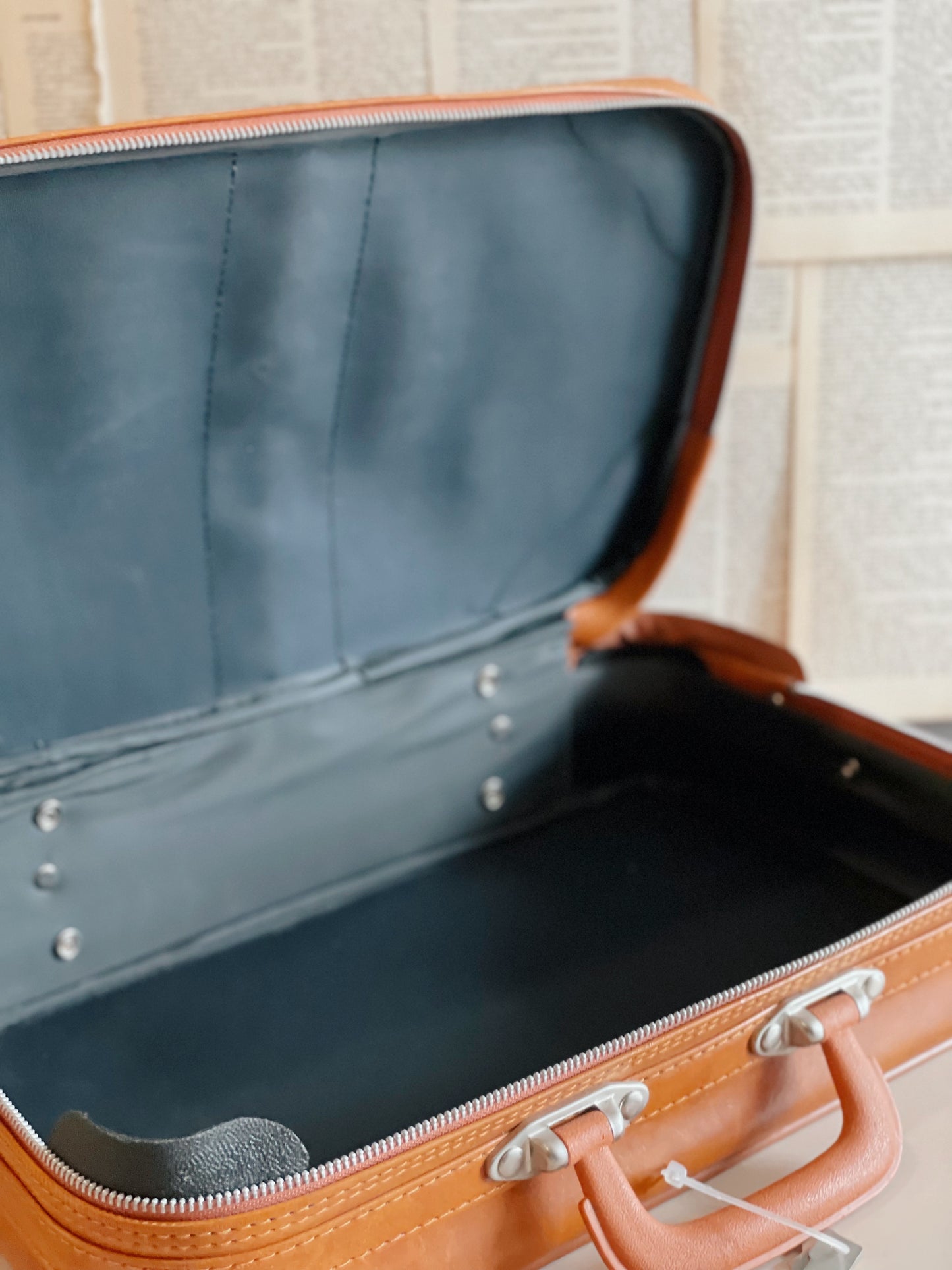 Vintage Leather Attaché Case // Stitched Leather // Suitcase // Briefcase