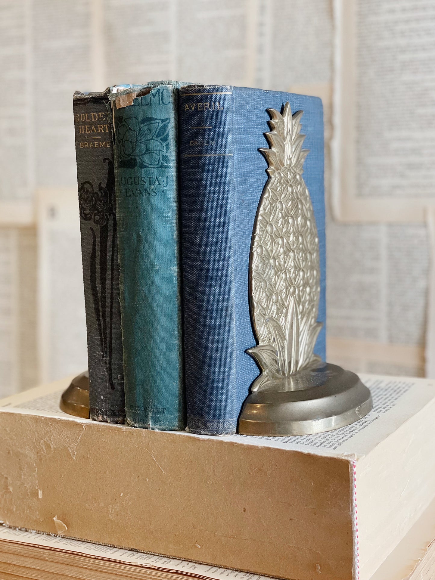 Vintage Brass Pineapple Bookends