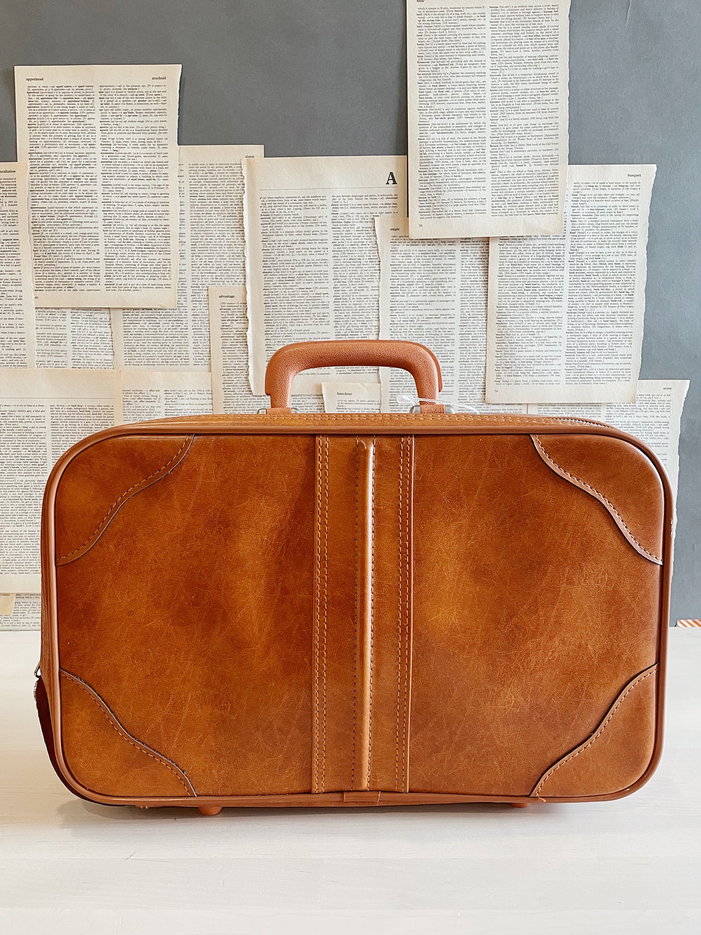 Vintage Leather Attaché Case // Stitched Leather // Suitcase // Briefcase