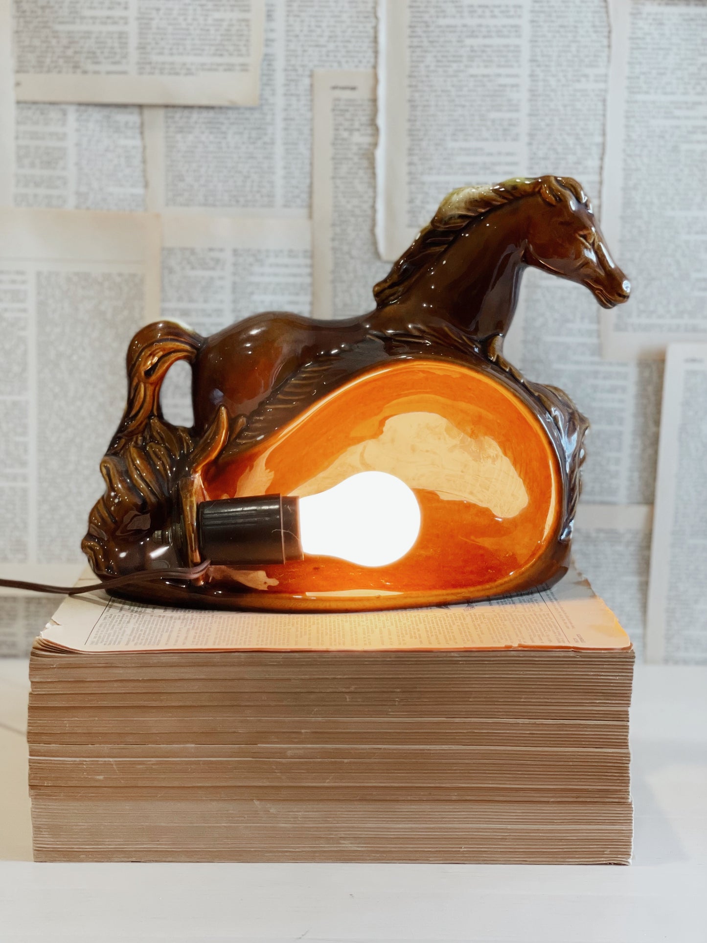 Vintage Horse Lamp