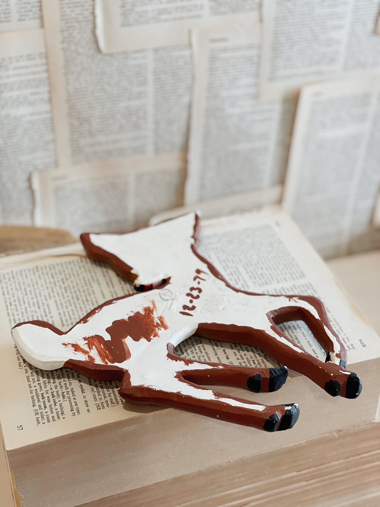 Vintage Hand Painted Bambi // Chalk-ware // Wall Hanging