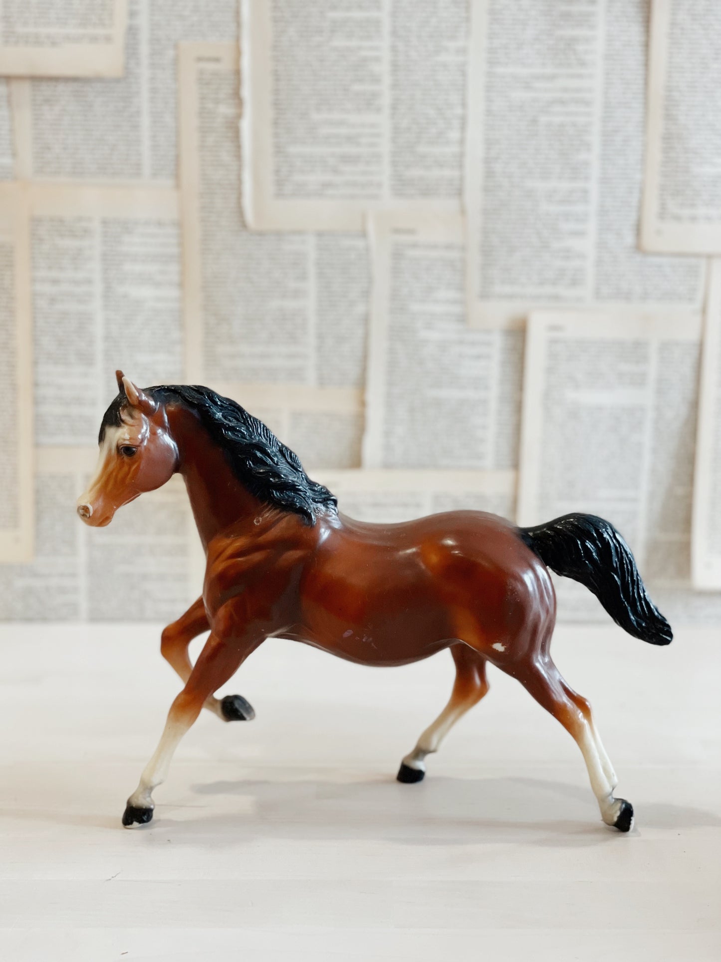 Large Plastic Vintage Horses -Set Of Three