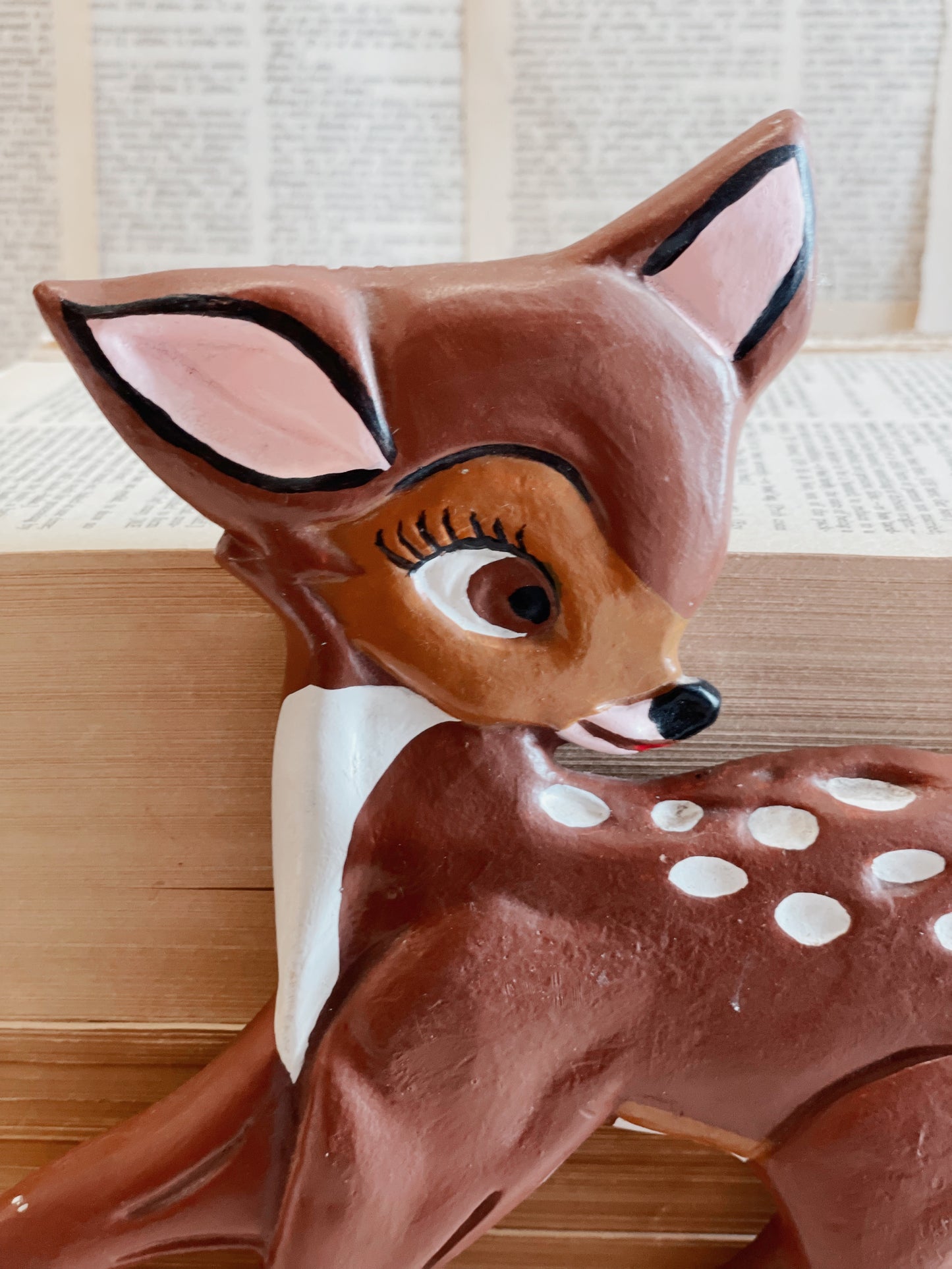 Vintage Hand Painted Bambi // Chalk-ware // Wall Hanging