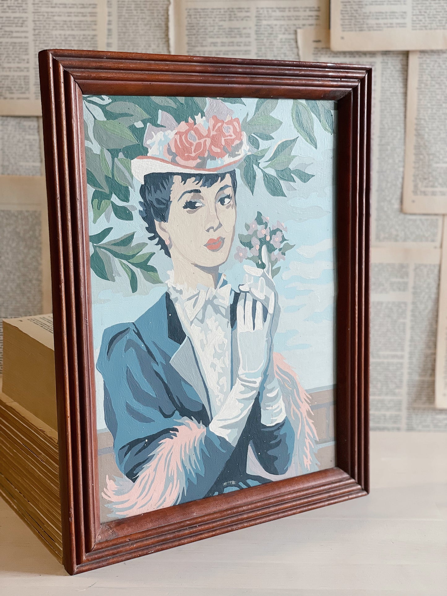 Vintage Pair of Paint By Number Portraits // Ladies // Southern Belles