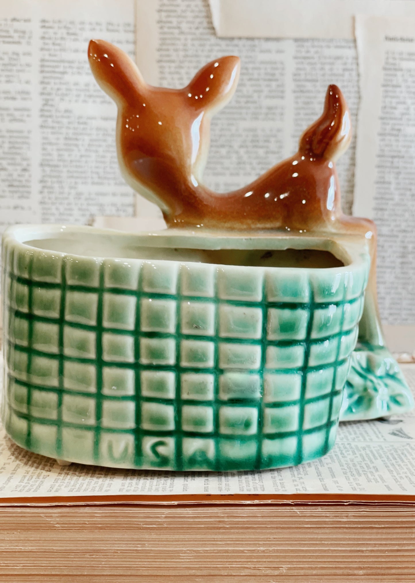Vintage Deer Planter // Fawn