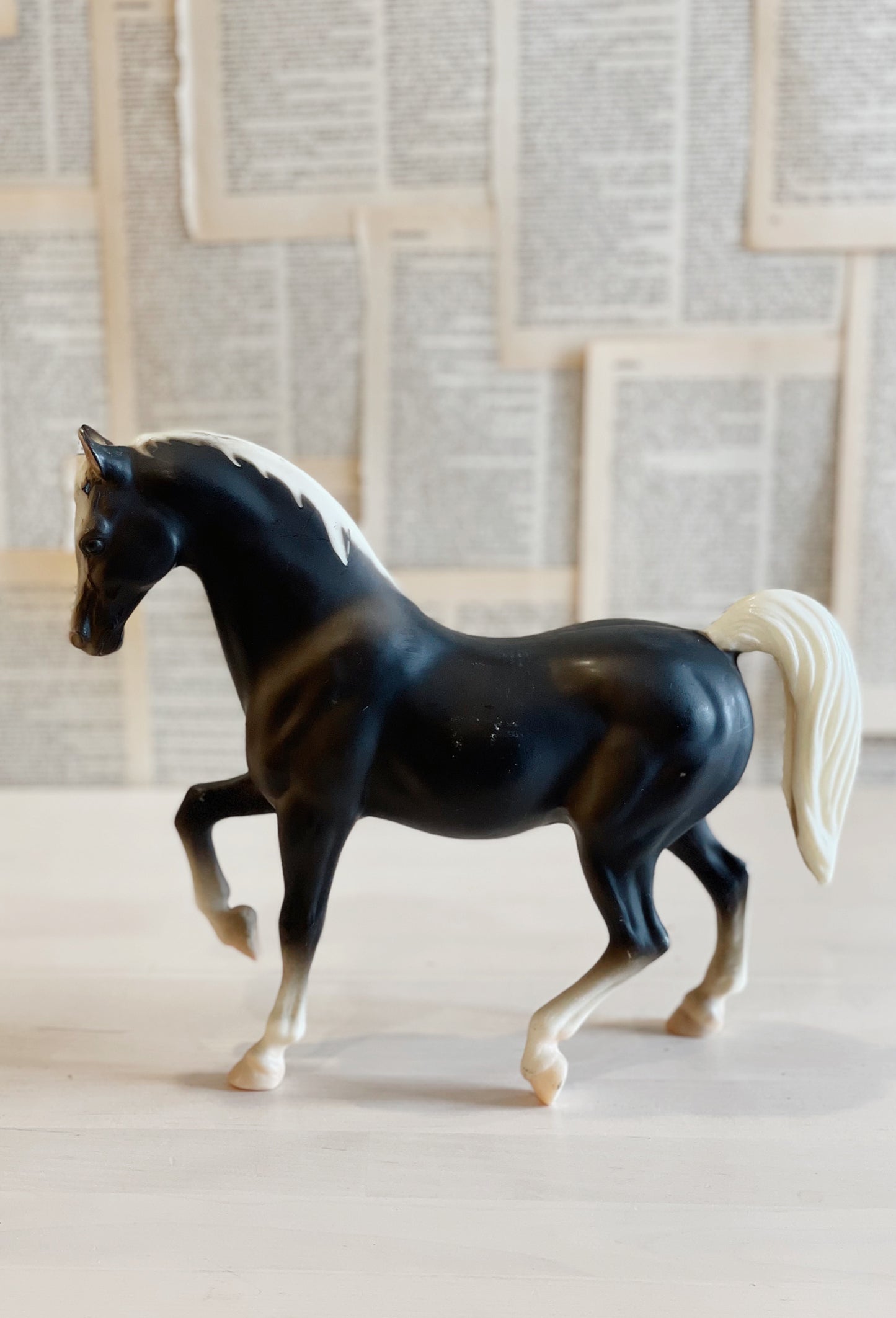 Large Plastic Vintage Horses -Set Of Three