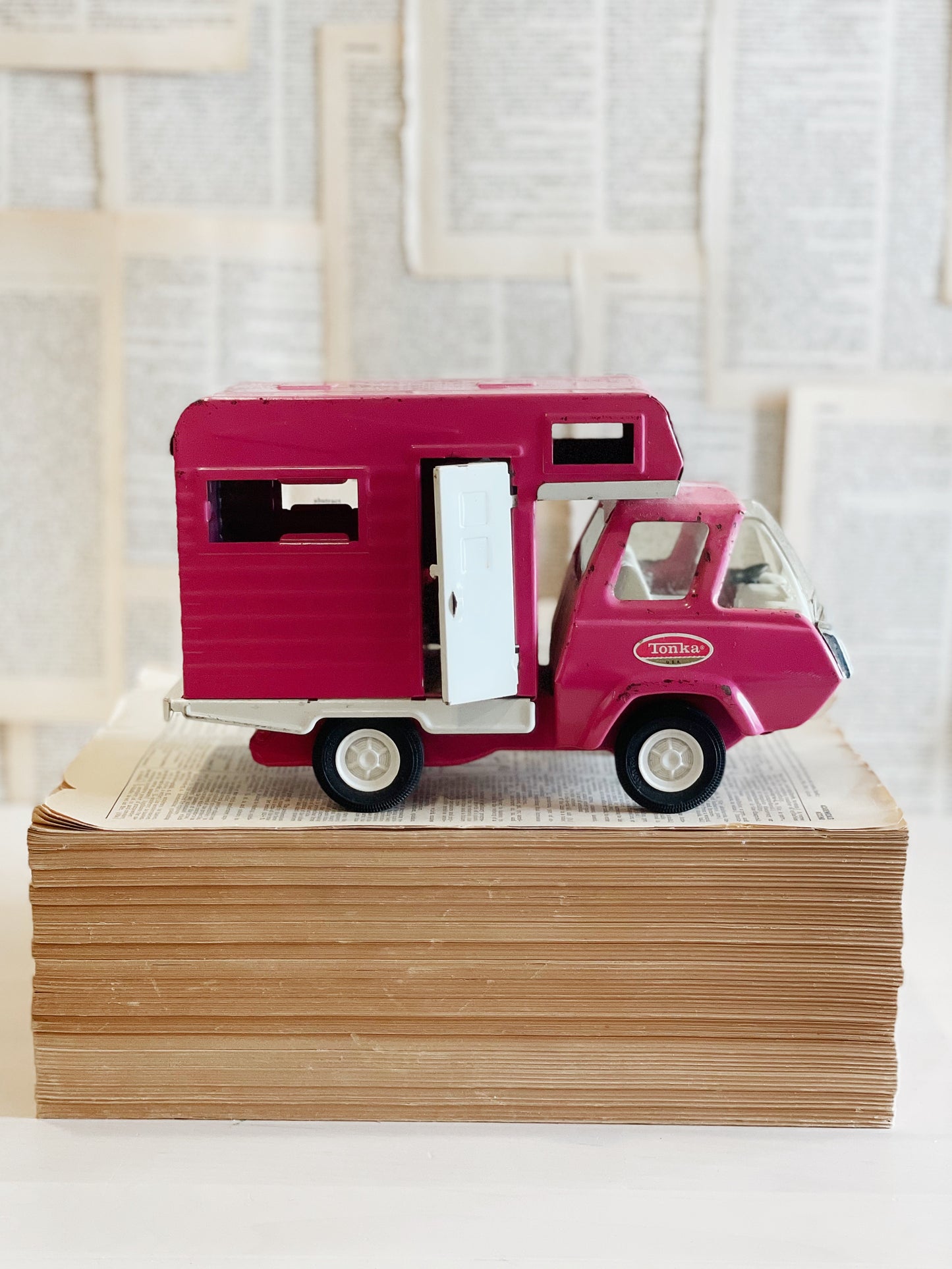 Vintage Pink Tonka Camper Toy Truck
