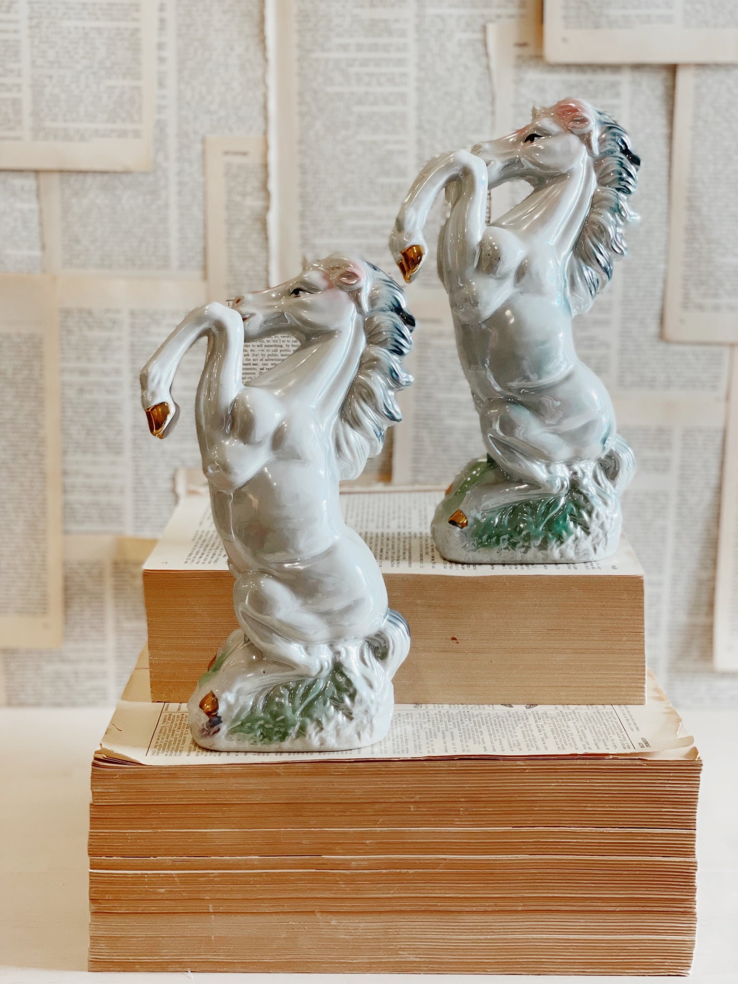 Vintage Matching Horses // Mantel Piece