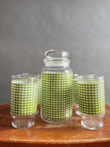Vintage Tea Jar and Glasses Set