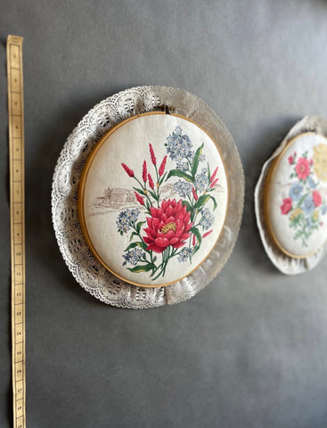 Decorated Embroidery Hoop Pair