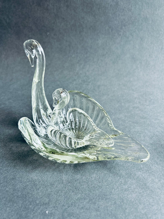 Glass swan catch all set