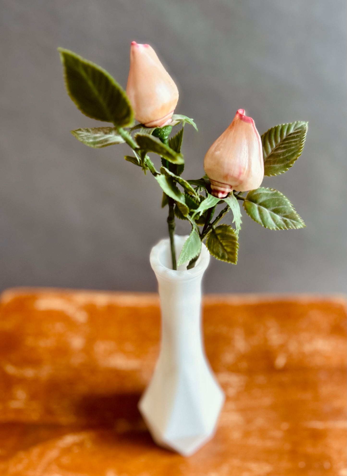 Pink Pearlescent Seashell Rose Vase