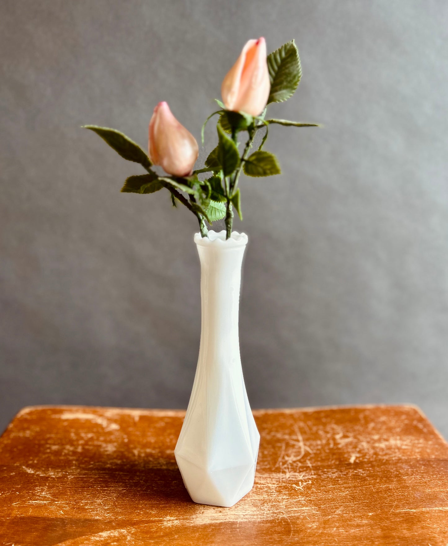 Pink Pearlescent Seashell Rose Vase