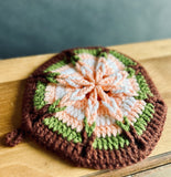 Pink&Brown knitted hot pad