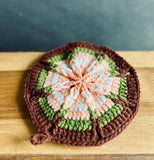 Pink&Brown knitted hot pad