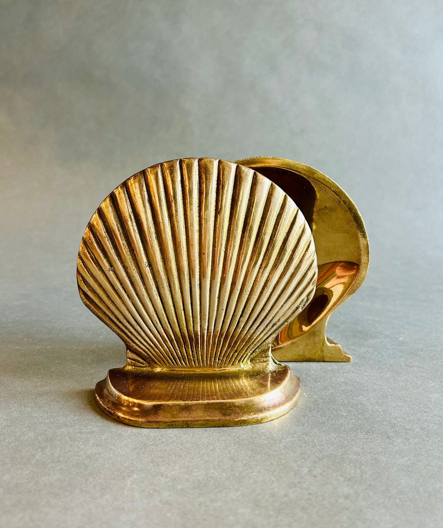 Brass Shell bookends