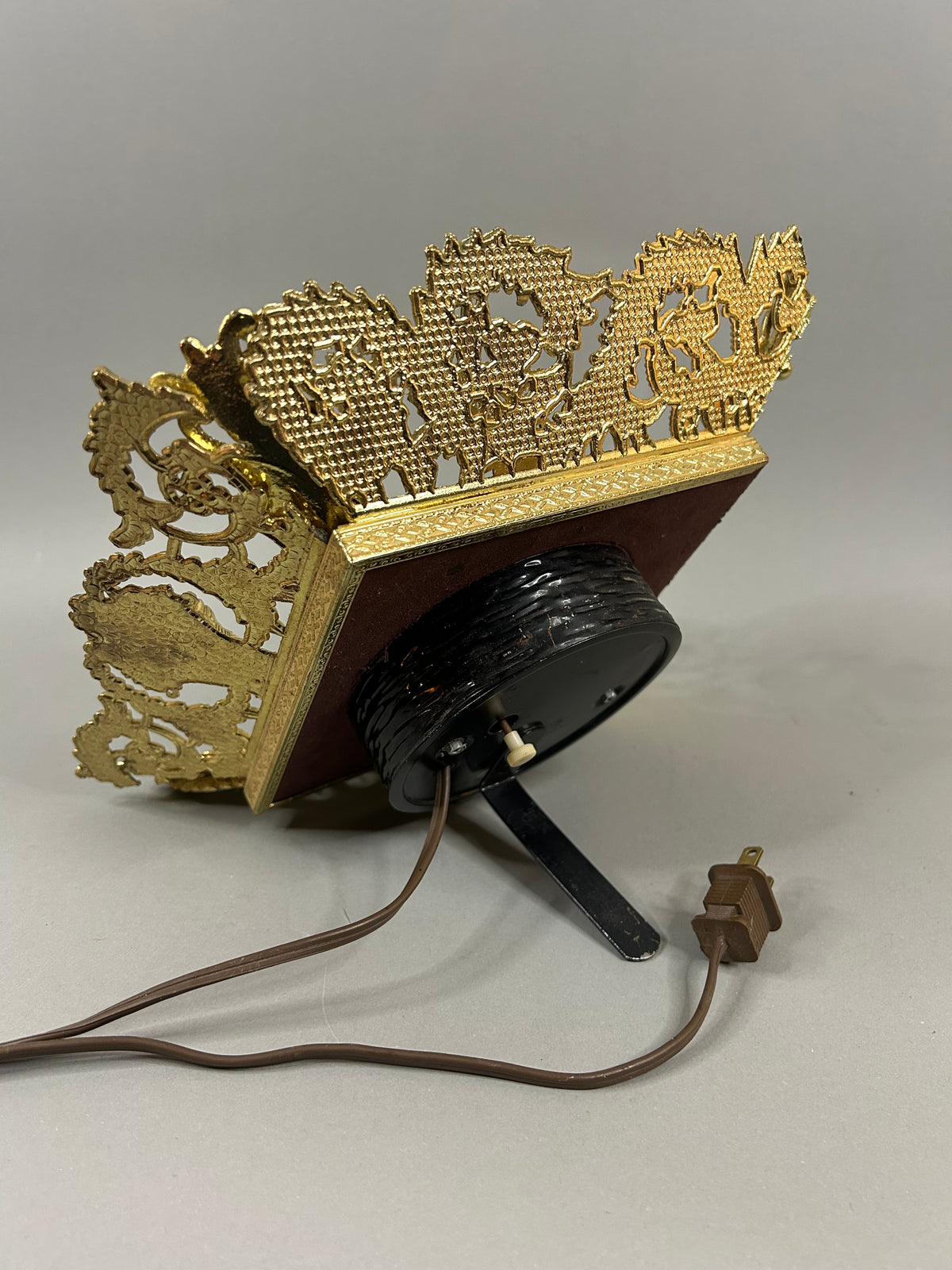 Movement by Landshire gold filigree mirror electric clock