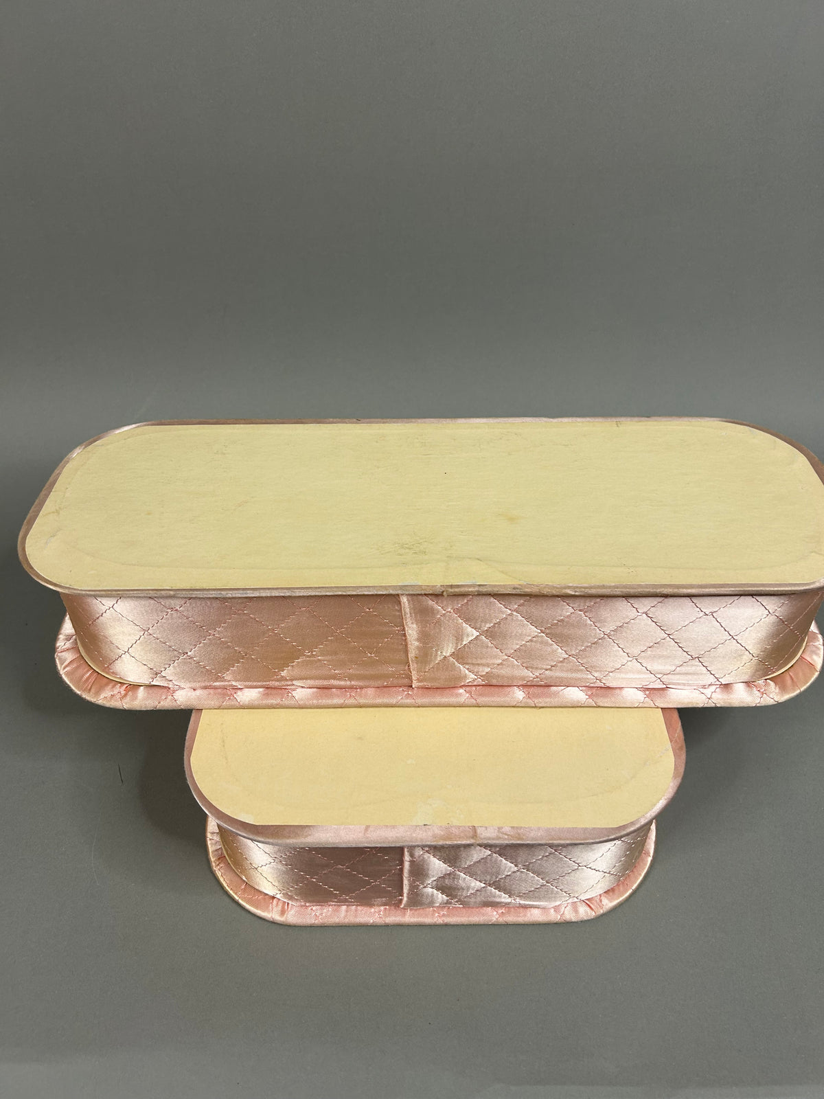 Set of powder pink quilt pattern stow cases