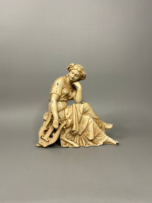 Art Nouveau goddess metal statue