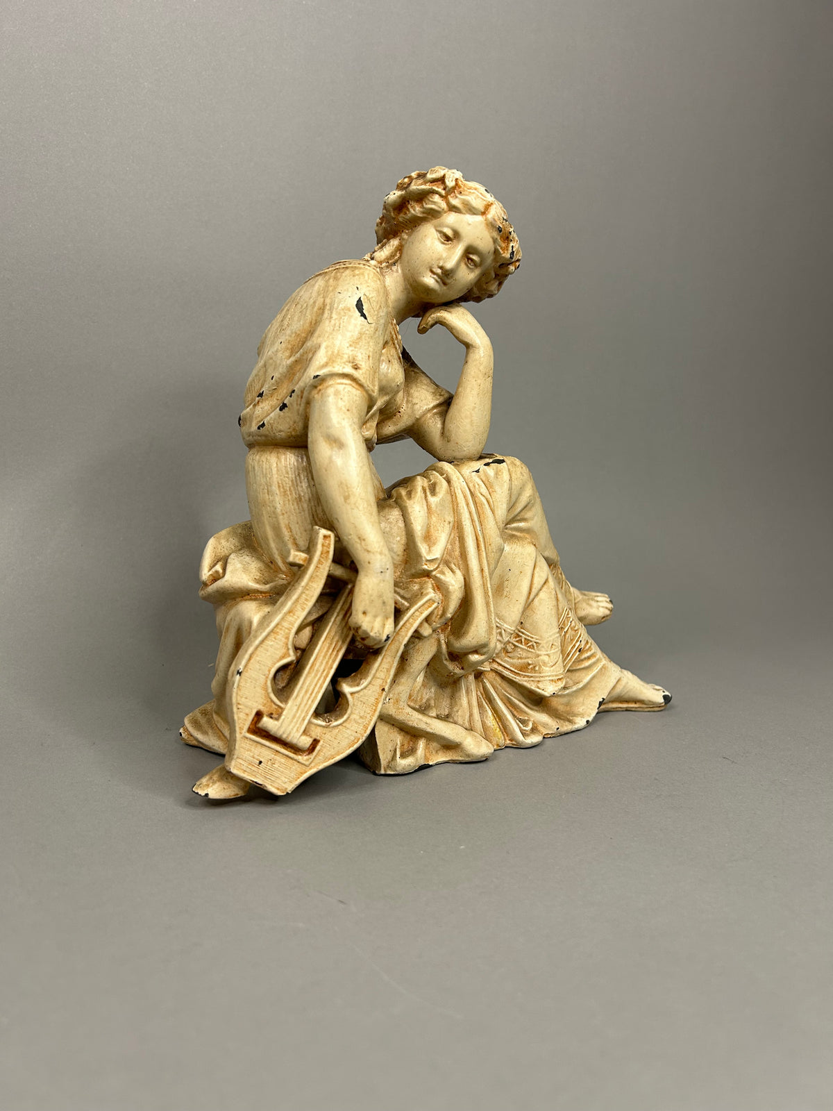Art Nouveau goddess metal statue