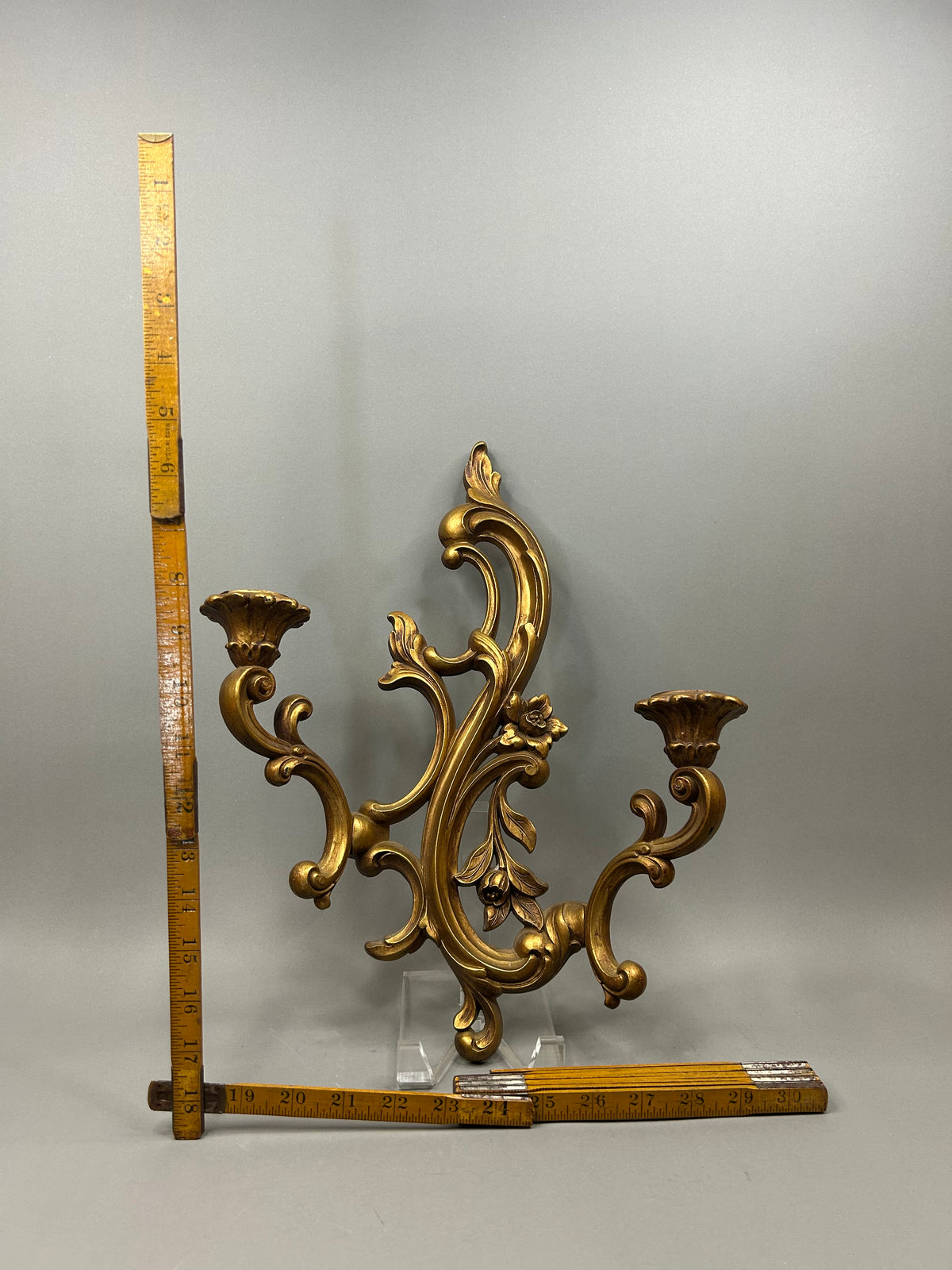 Syroco double arm candle sconce