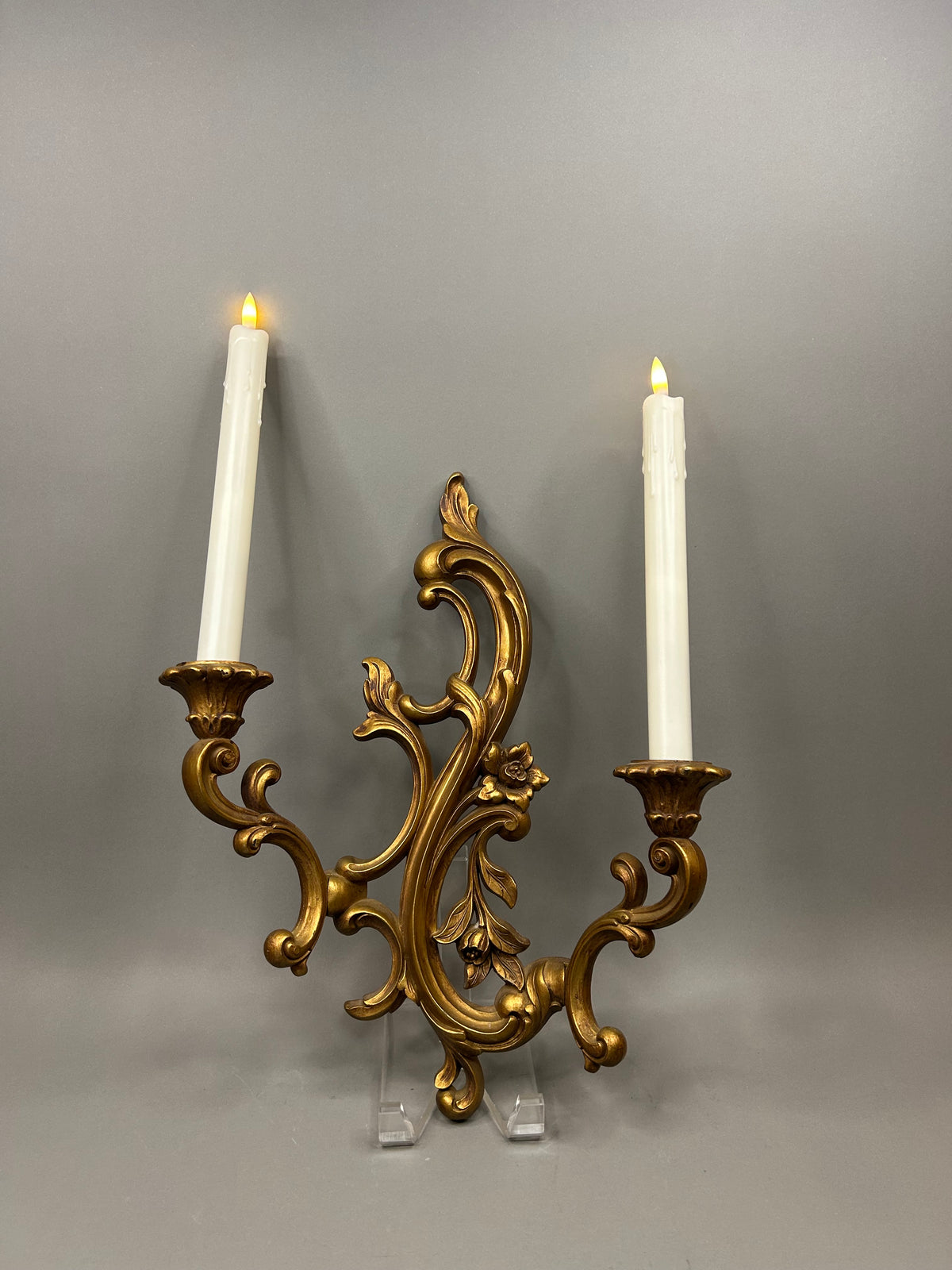 Syroco double arm candle sconce