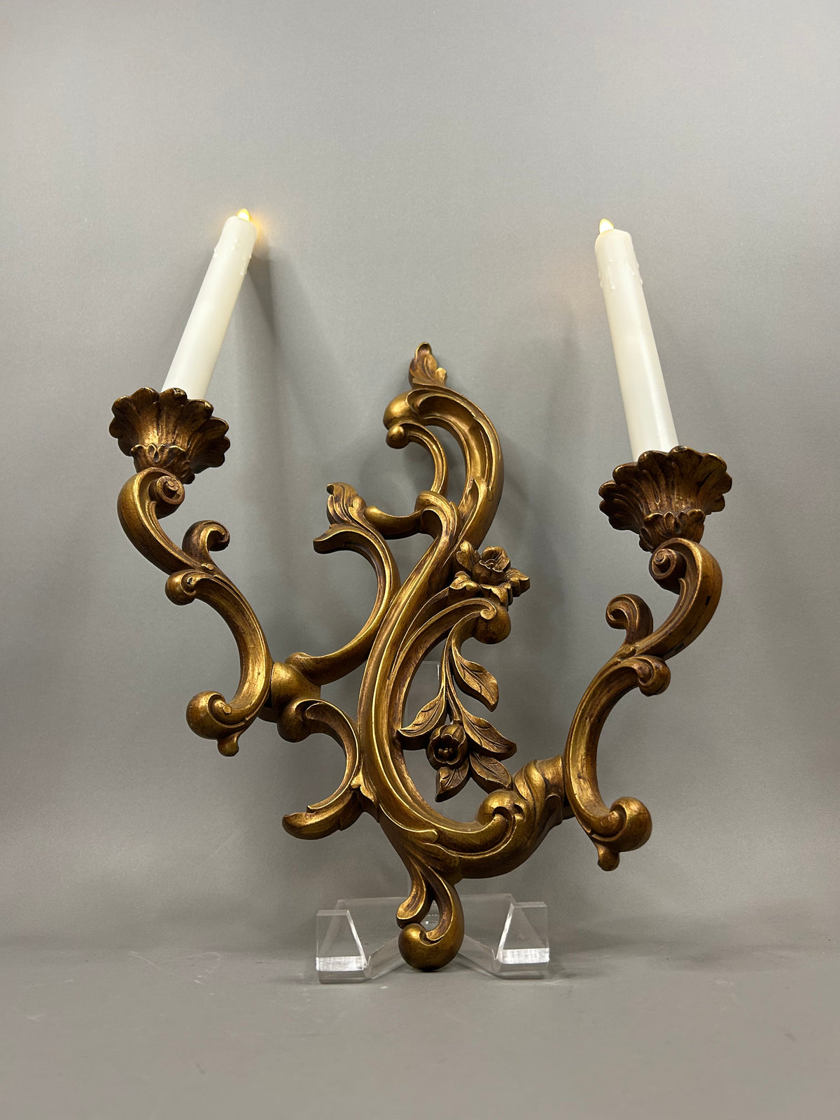 Syroco double arm candle sconce