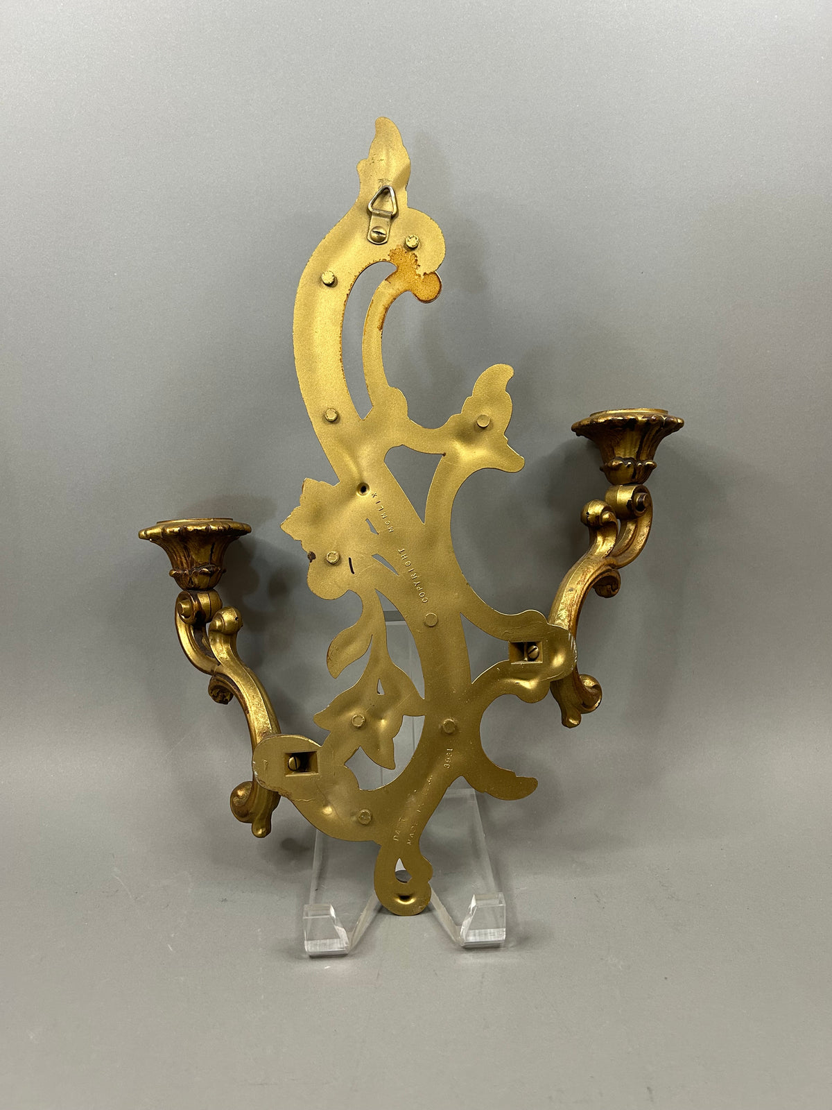 Syroco double arm candle sconce